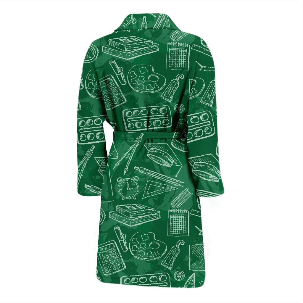 Pattern Teacher Print Men Long Robe-grizzshop