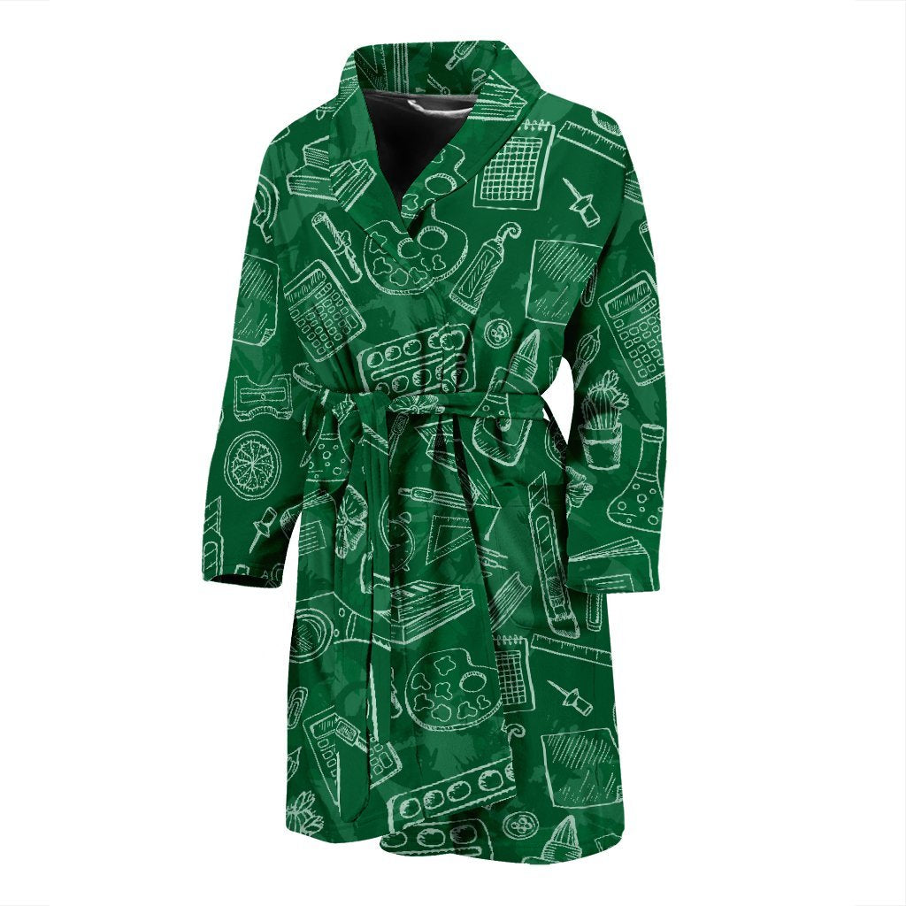 Pattern Teacher Print Men Long Robe-grizzshop