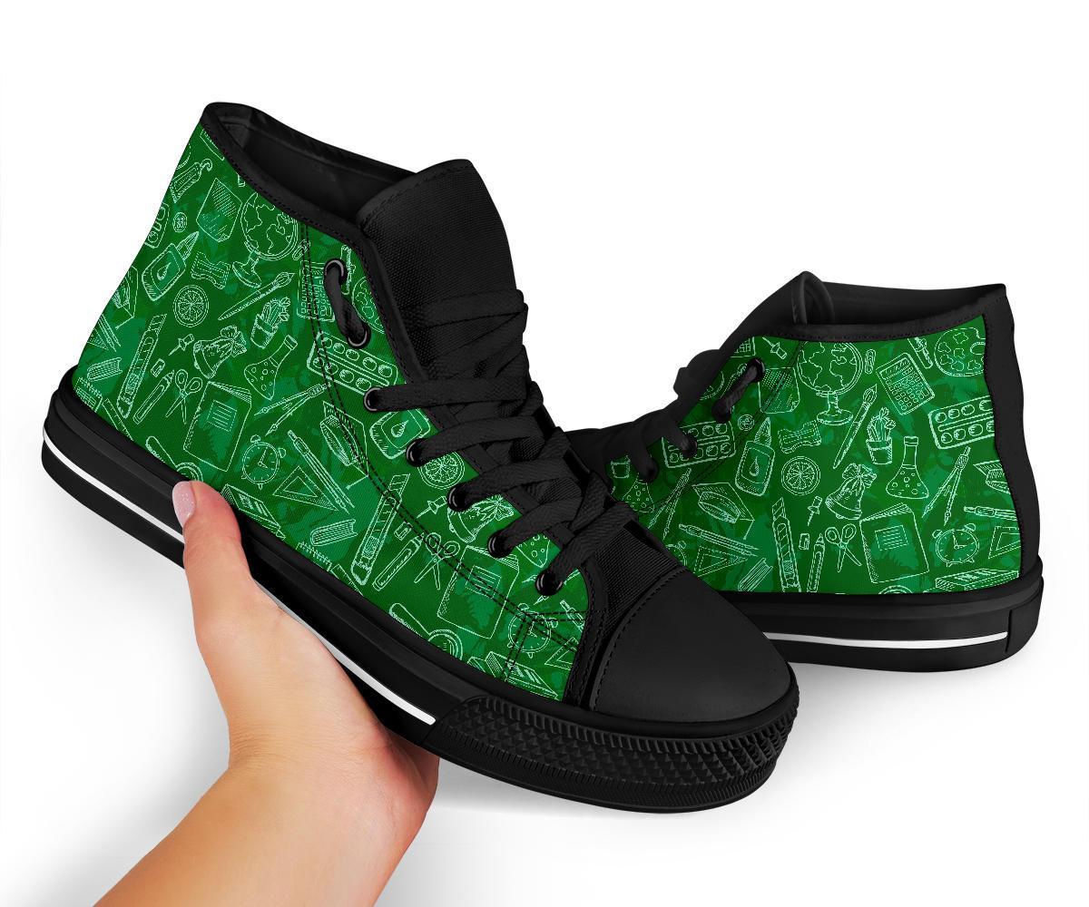 Pattern Teacher Print Men Women's High Top Shoes-grizzshop