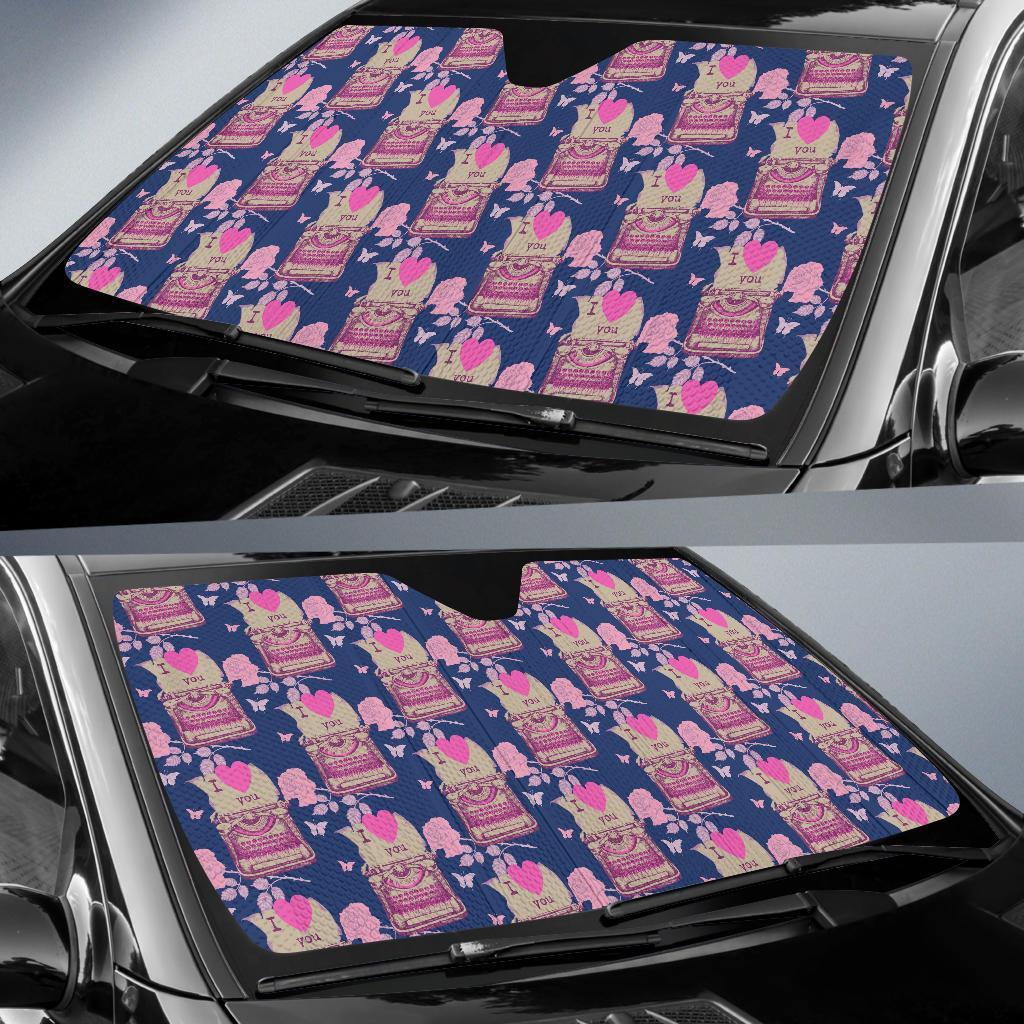 Pattern Typewriter Print Car Sun Shade-grizzshop