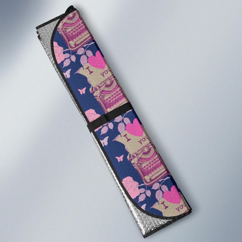 Pattern Typewriter Print Car Sun Shade-grizzshop