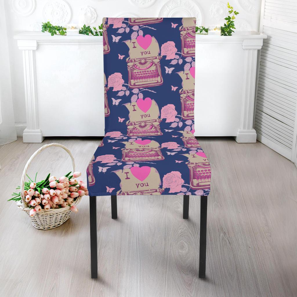 Pattern Typewriter Print Chair Cover-grizzshop