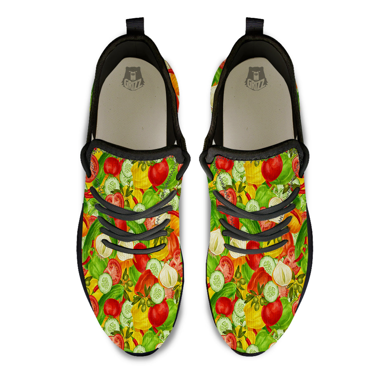 Pattern Vegan Print Pattern Black Athletic Shoes-grizzshop
