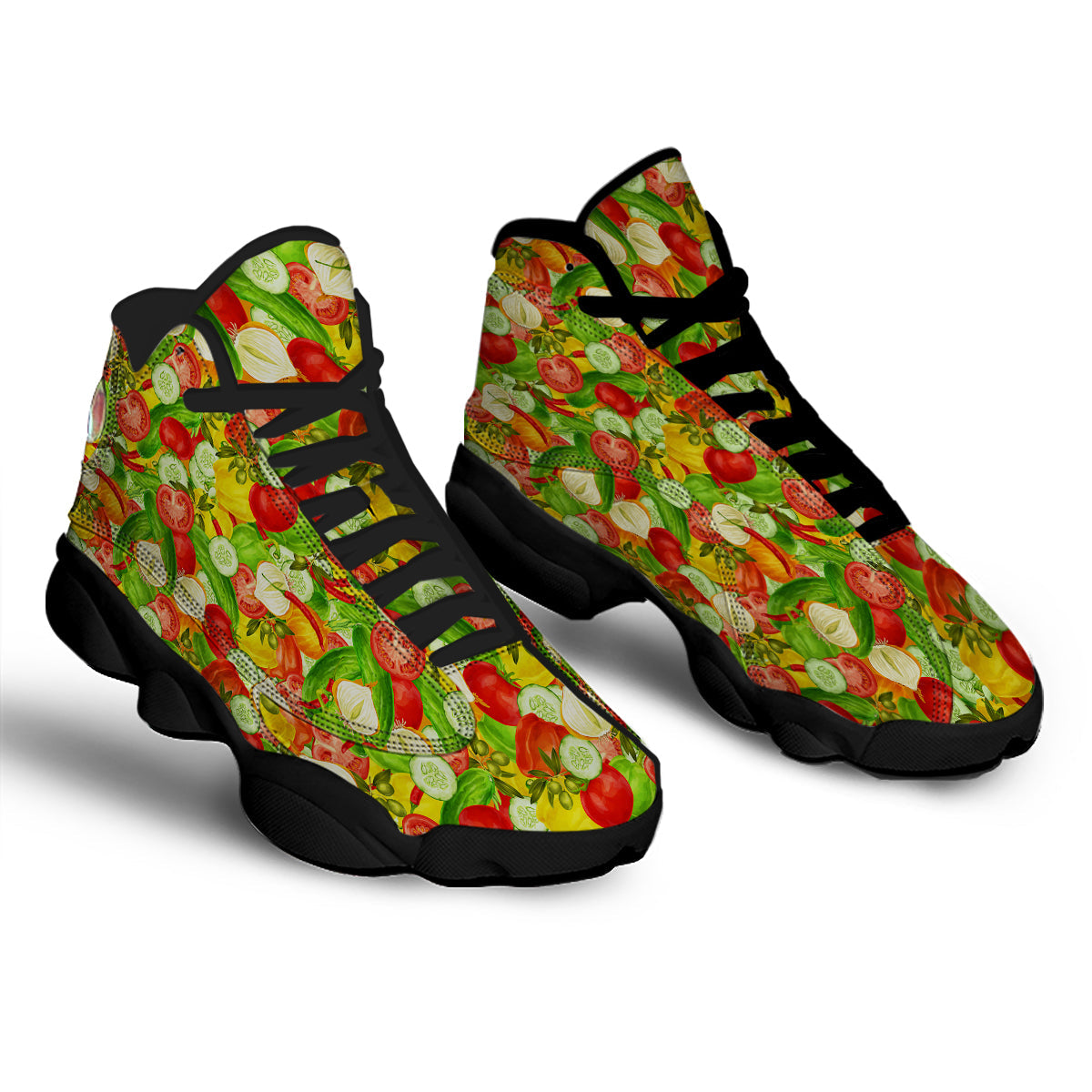 Pattern Vegan Print Pattern Black Basketball Shoes-grizzshop