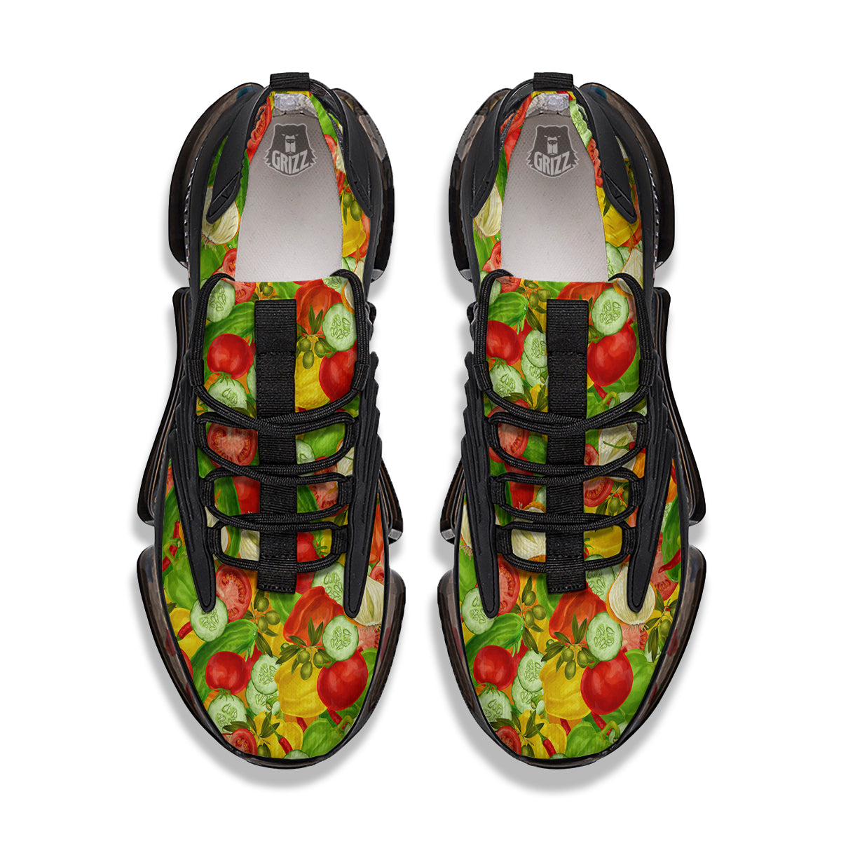 Pattern Vegan Print Pattern Black Gym Shoes-grizzshop