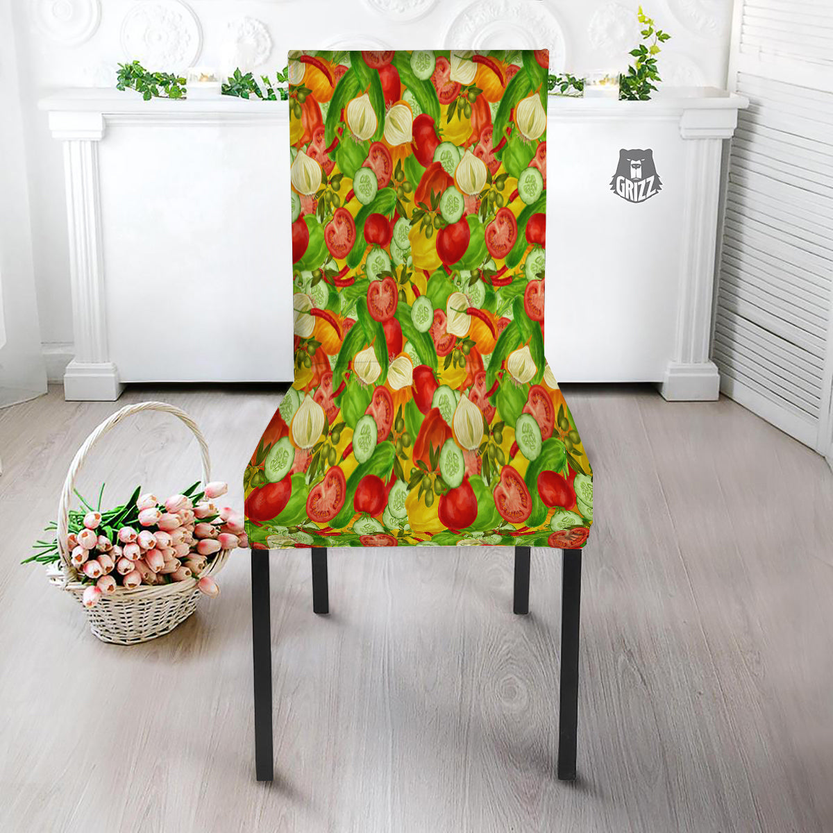 Pattern Vegan Print Pattern Dining Chair Slipcover-grizzshop