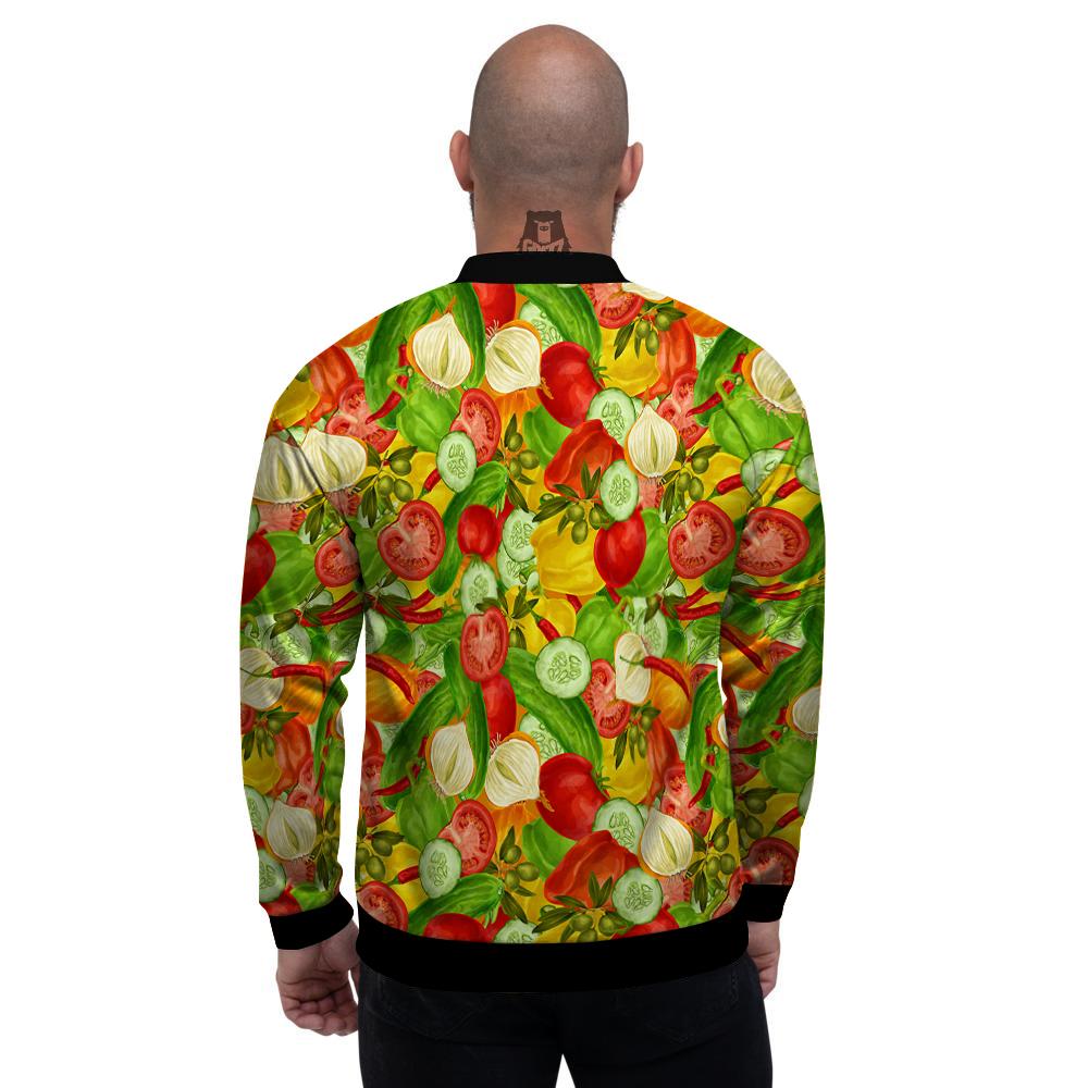 Pattern Vegan Print Pattern Men's Bomber Jacket-grizzshop