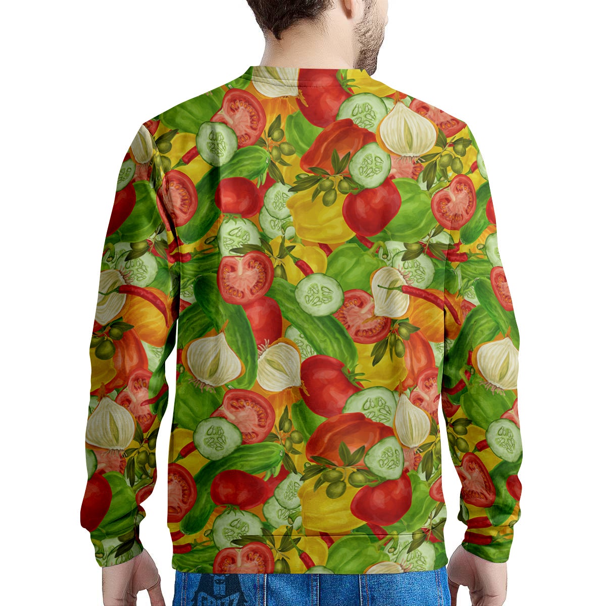 Pattern Vegan Print Pattern Men's Sweatshirt-grizzshop