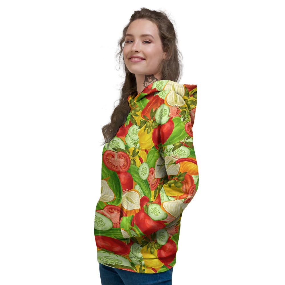 Pattern Vegan Print Pattern Women's Hoodie-grizzshop