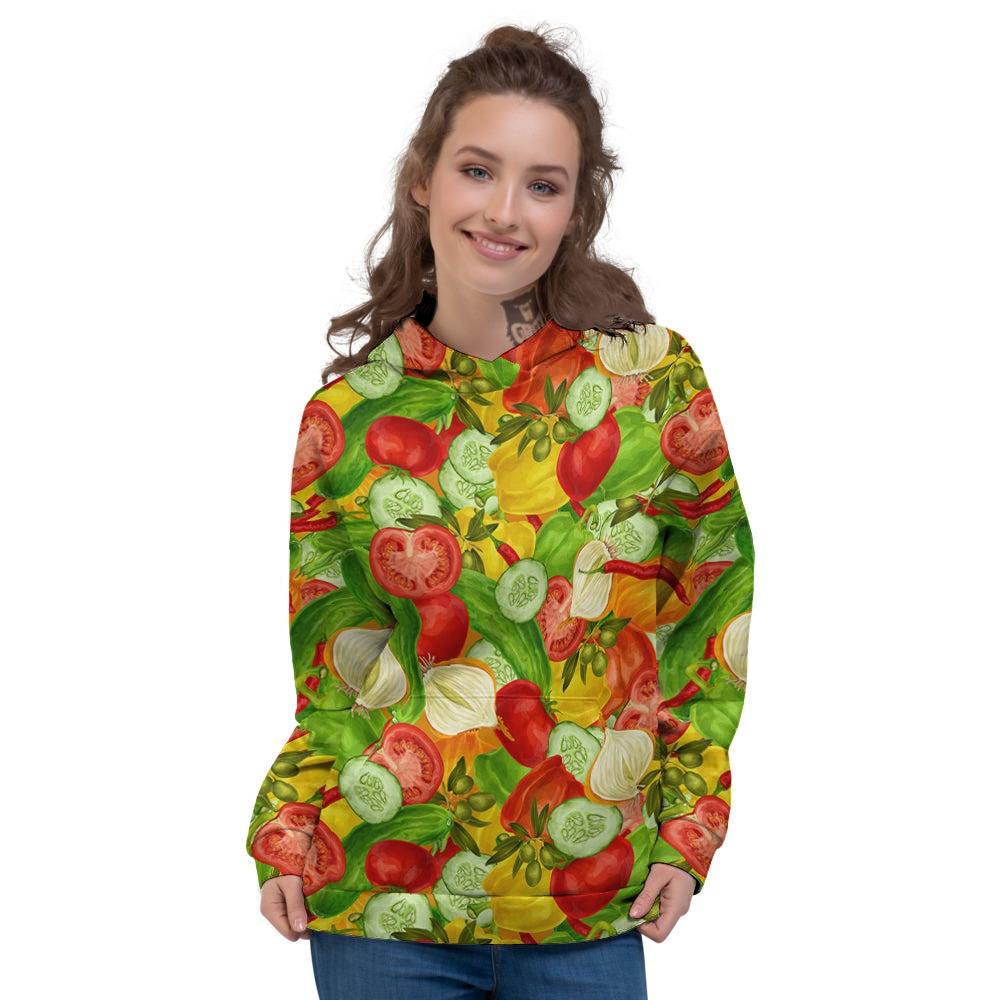 Pattern Vegan Print Pattern Women's Hoodie-grizzshop