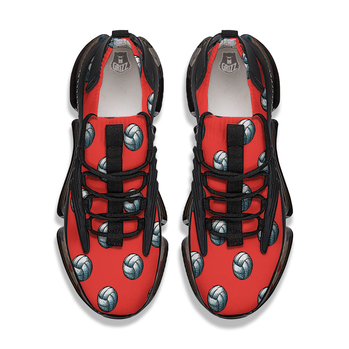 Pattern Volleyball Print Pattern Black Gym Shoes-grizzshop