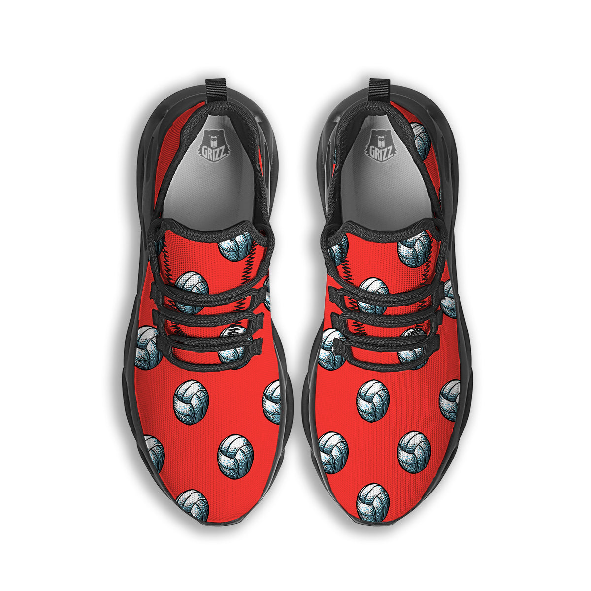 Pattern Volleyball Print Pattern Black Running Shoes-grizzshop