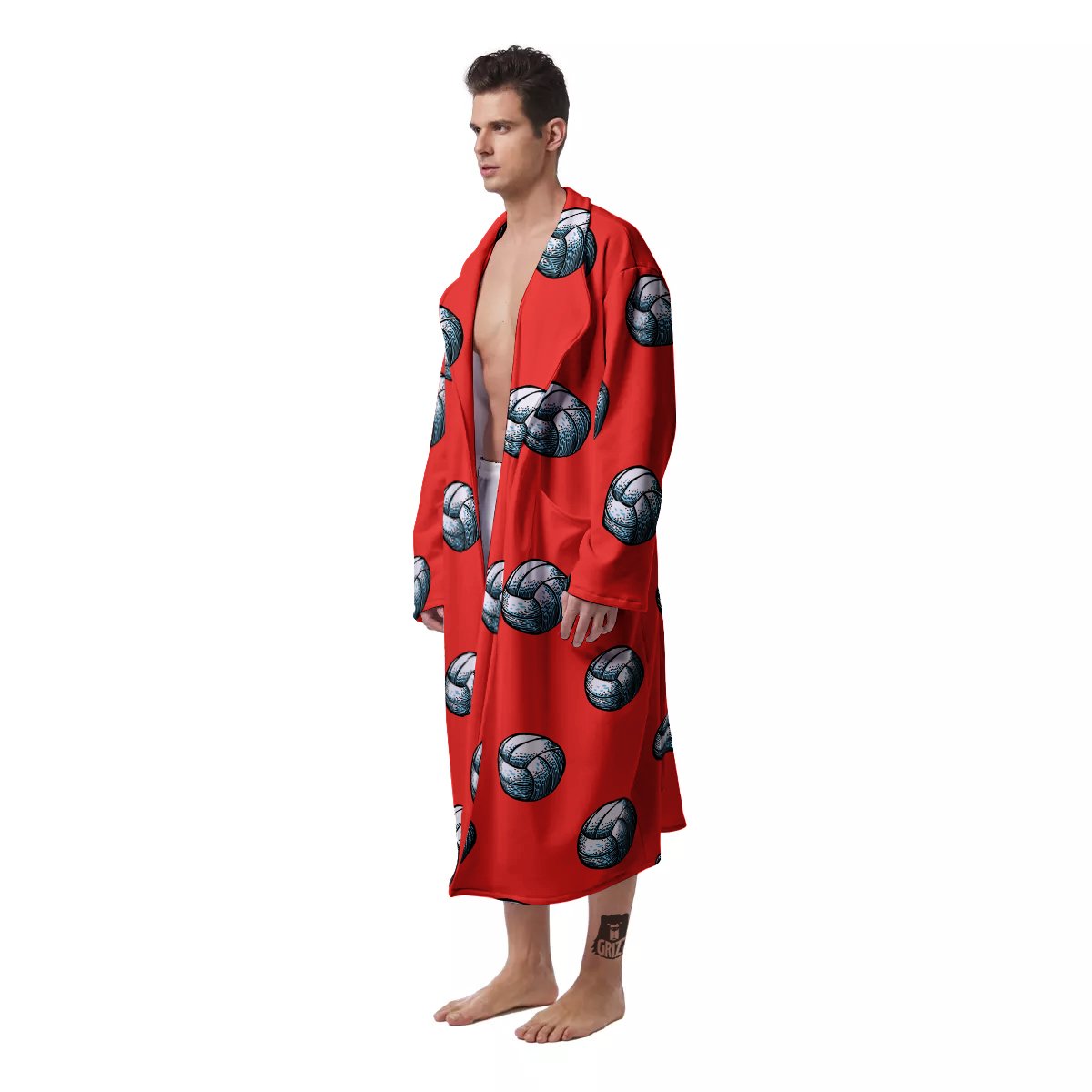 Pattern Volleyball Print Pattern Men's Robe-grizzshop