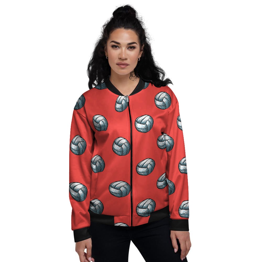 Pattern Volleyball Print Pattern Women's Bomber Jacket-grizzshop
