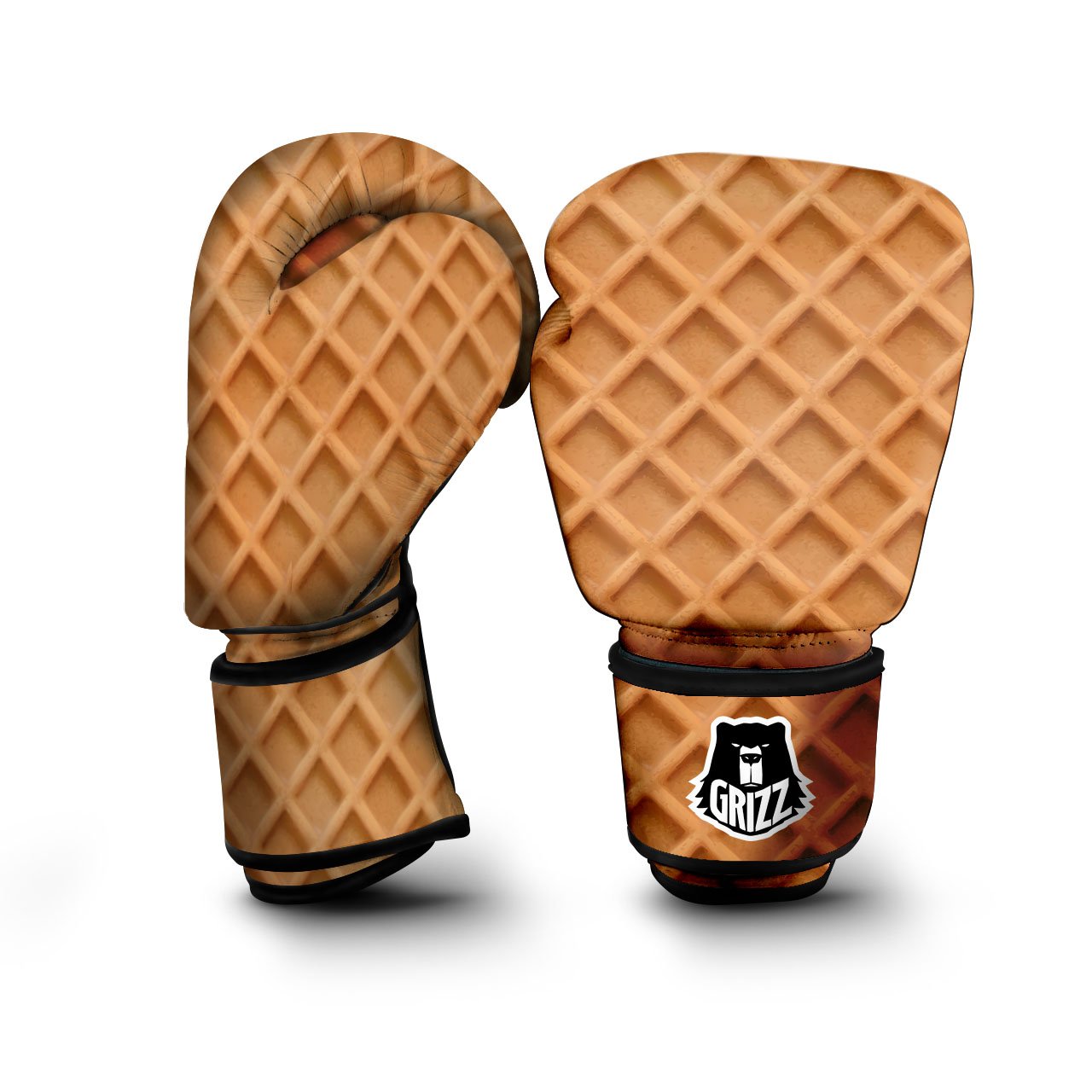 Pattern Waffle Print Boxing Gloves-grizzshop