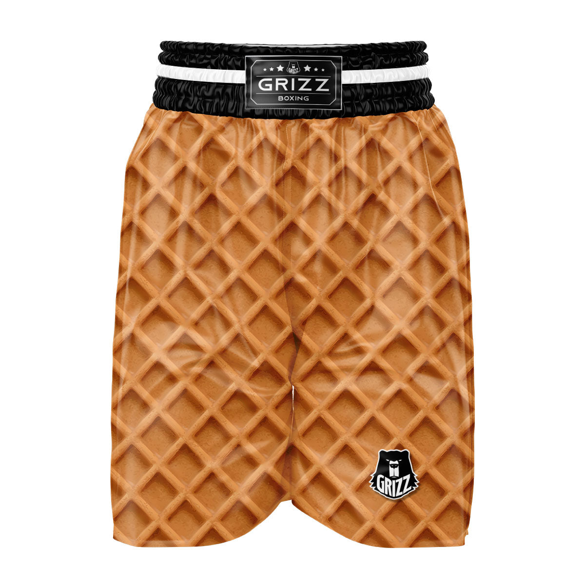 Pattern Waffle Print Boxing Shorts-grizzshop