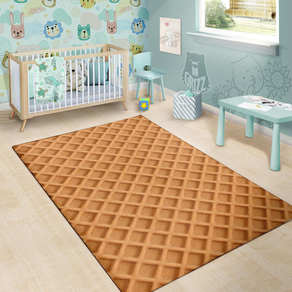 Pattern Waffle Print Floor Mat-grizzshop