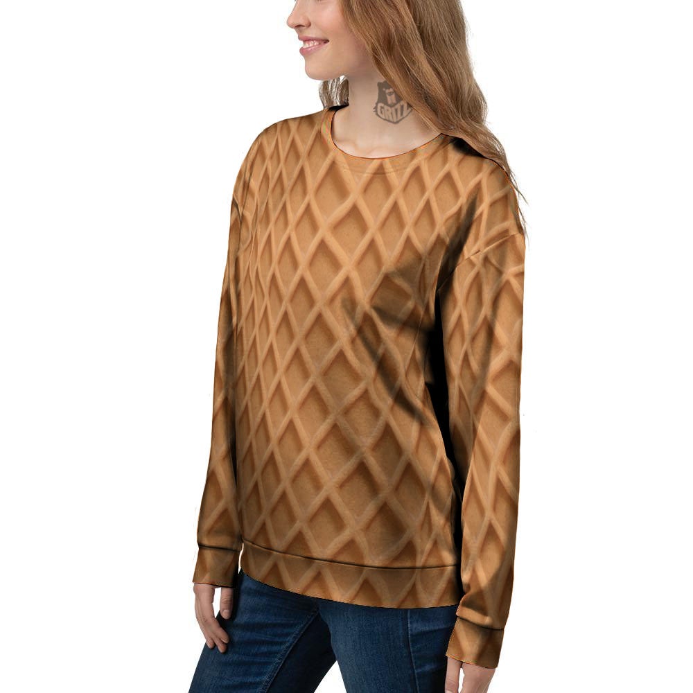 Pattern Waffle Print Women's Sweatshirt-grizzshop