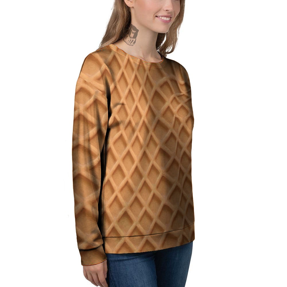 Pattern Waffle Print Women's Sweatshirt-grizzshop