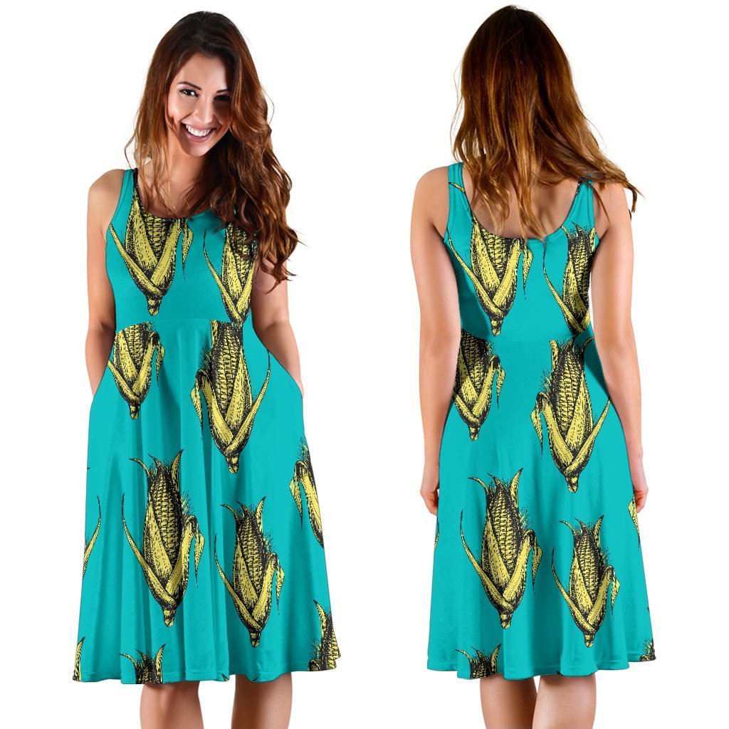 Pattern Print Corn Dress-grizzshop