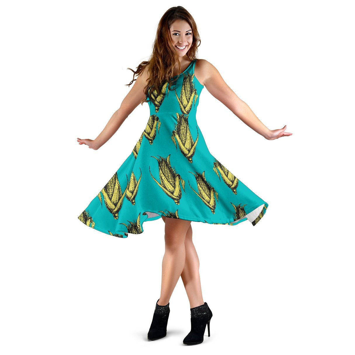 Pattern Print Corn Dress-grizzshop