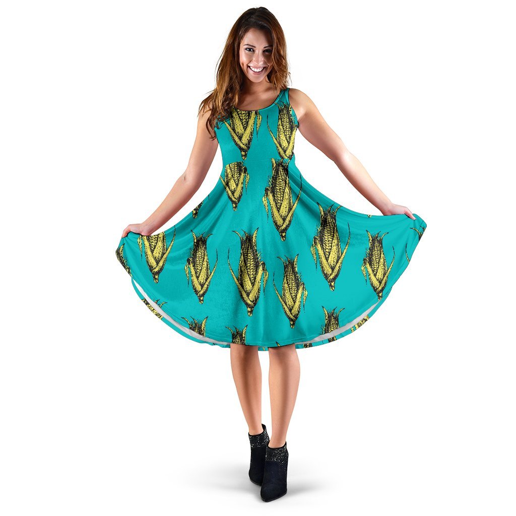 Pattern Print Corn Dress-grizzshop