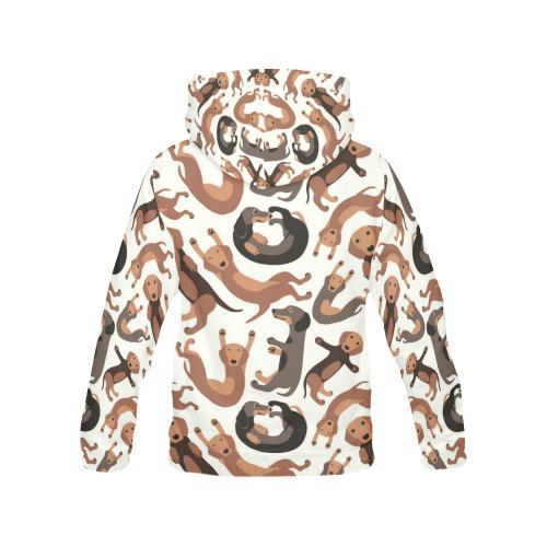 Pattern Print Dachshund Wiener Dog Print Women Pullover Hoodie-grizzshop