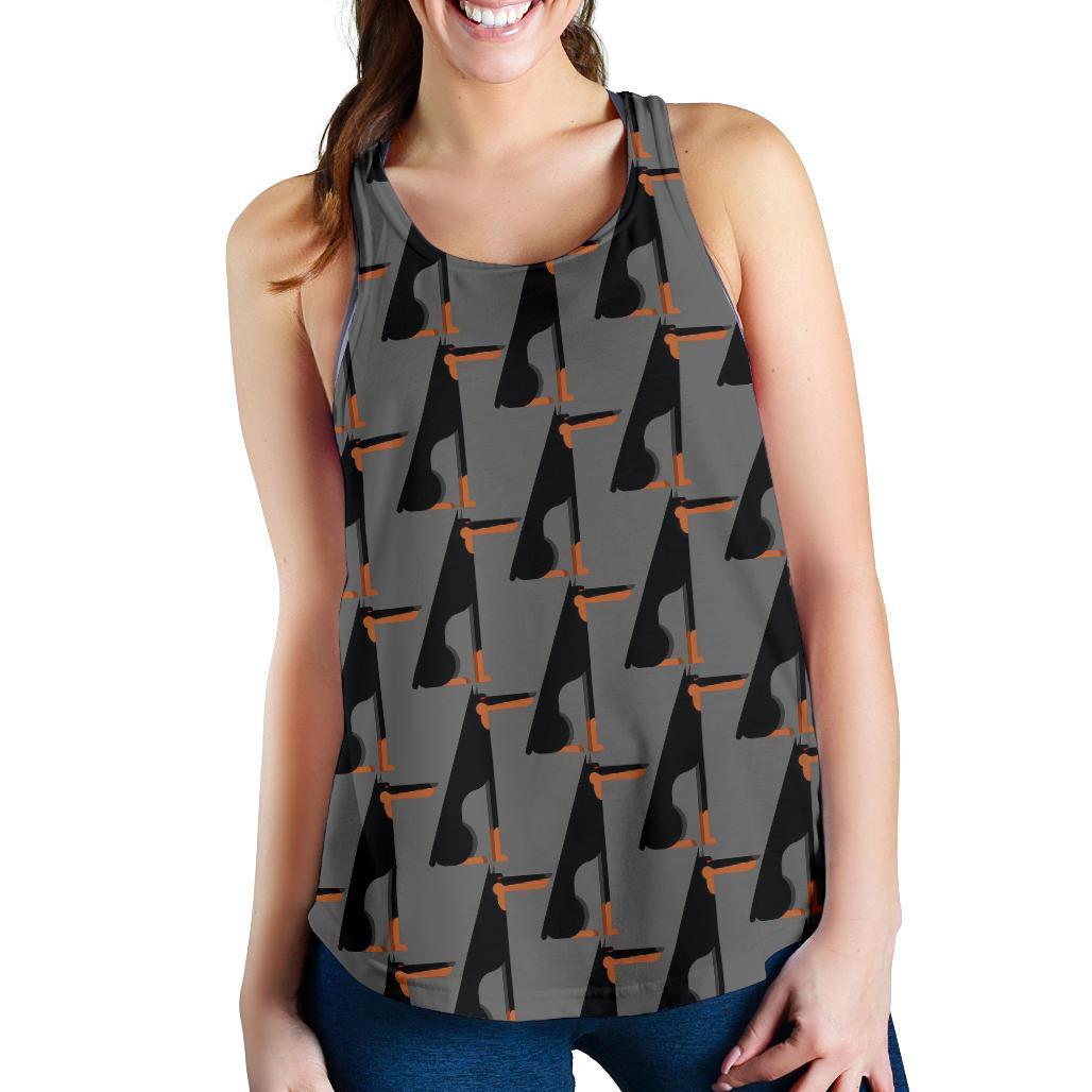 Pattern Print Doberman Dog Racerback Tank Tops-grizzshop