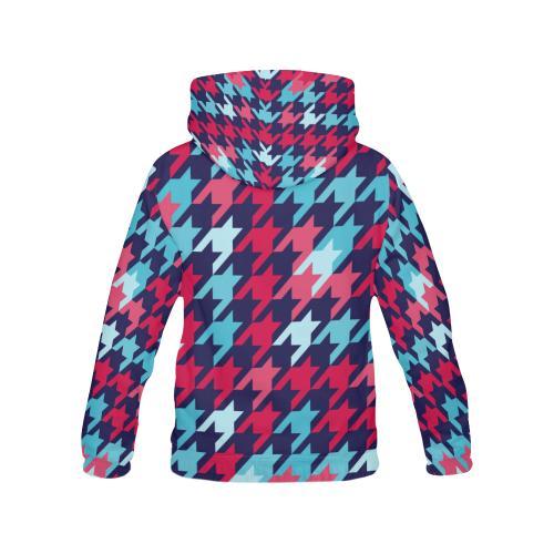 Pattern Print Houndstooth Women Pullover Hoodie-grizzshop