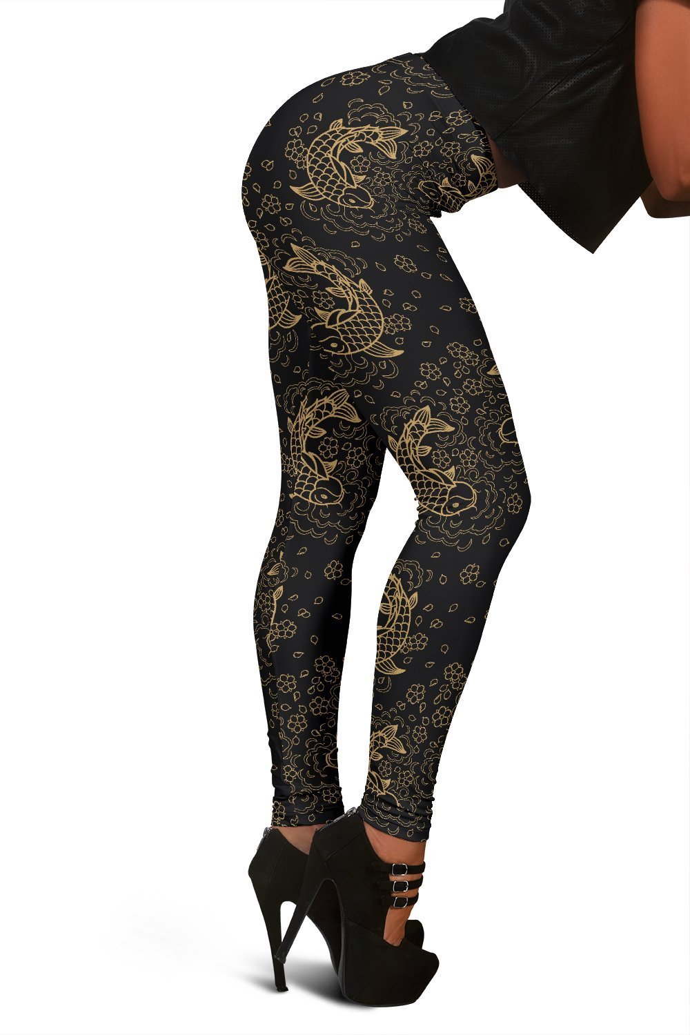 Pattern Print Koi Fish Women Leggings-grizzshop