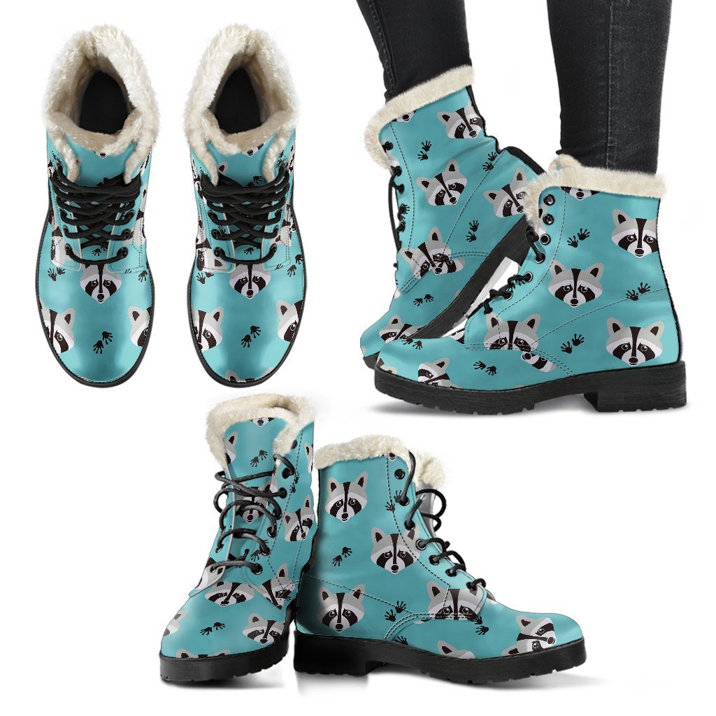 Pattern Print Raccoon Comfy Winter Boots-grizzshop