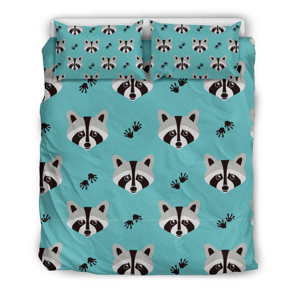 Pattern Print Raccoon Duvet Cover Bedding Set-grizzshop
