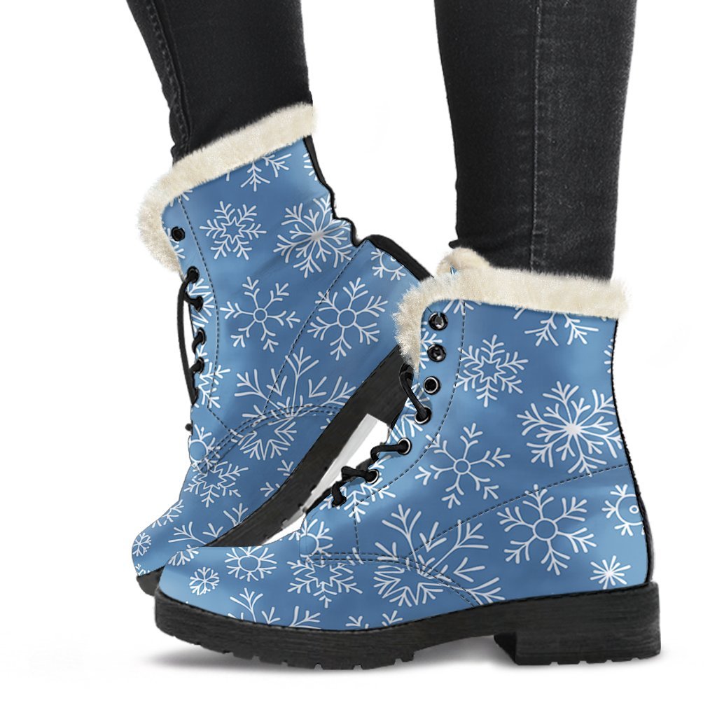 Pattern Print Snowflake Comfy Winter Boots-grizzshop