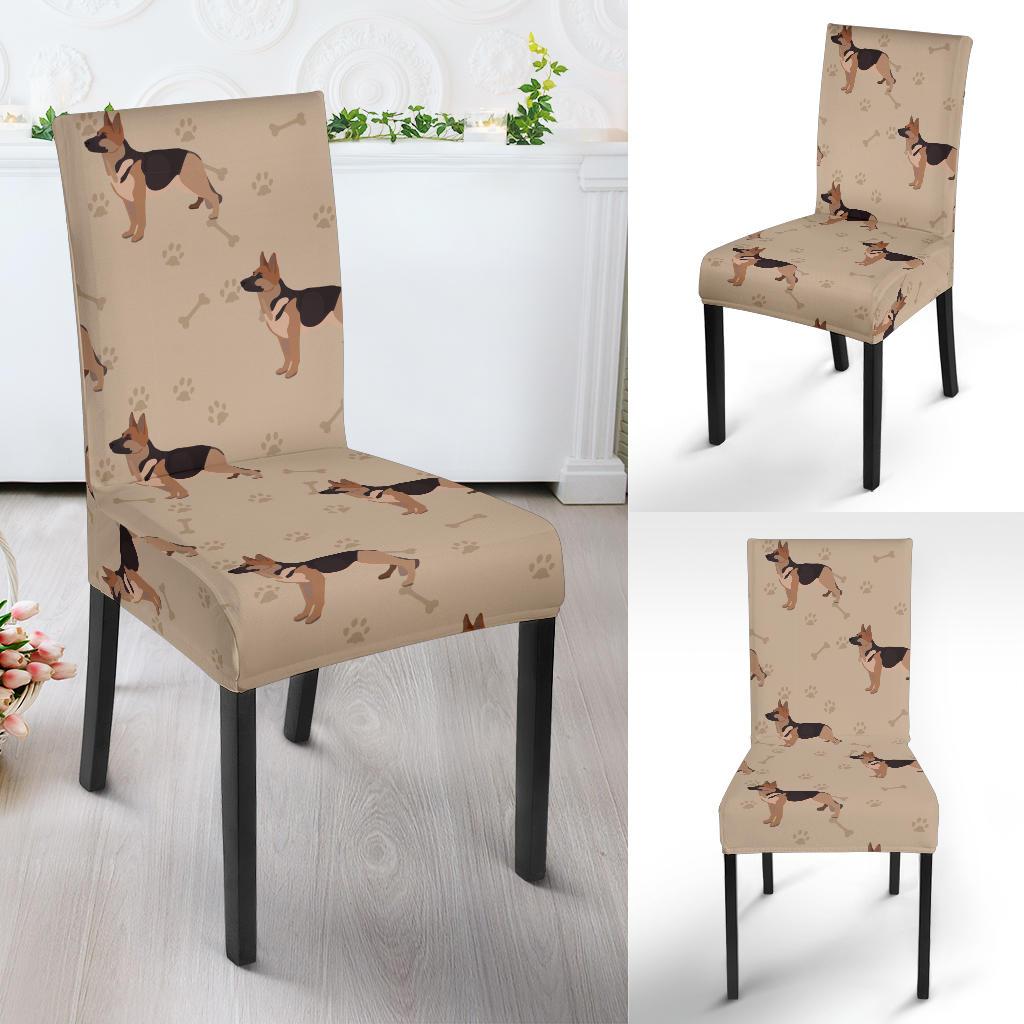 Paw German Shepherd Pattern Print Chair Cover-grizzshop