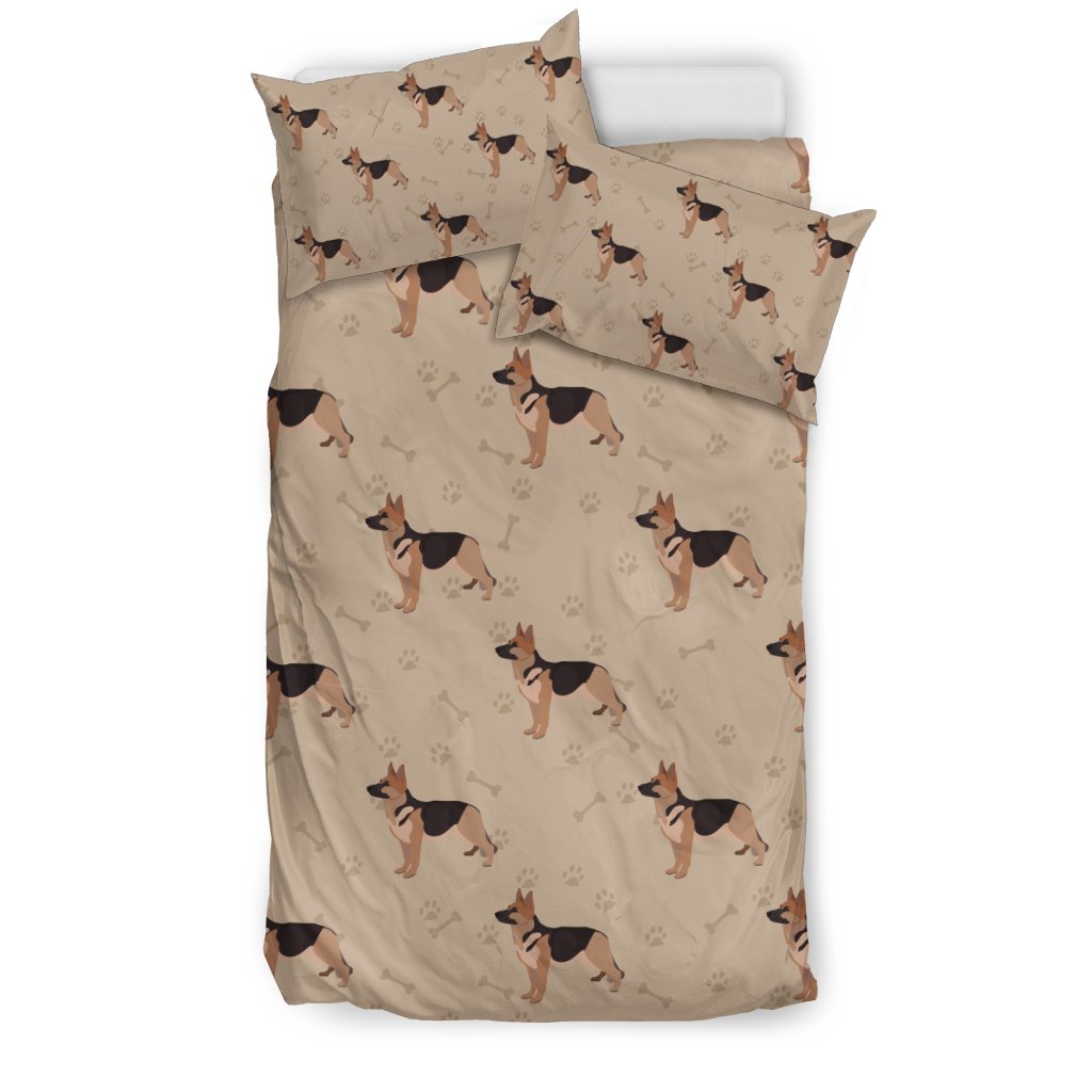 Paw German Shepherd Pattern Print Duvet Cover Bedding Set-grizzshop