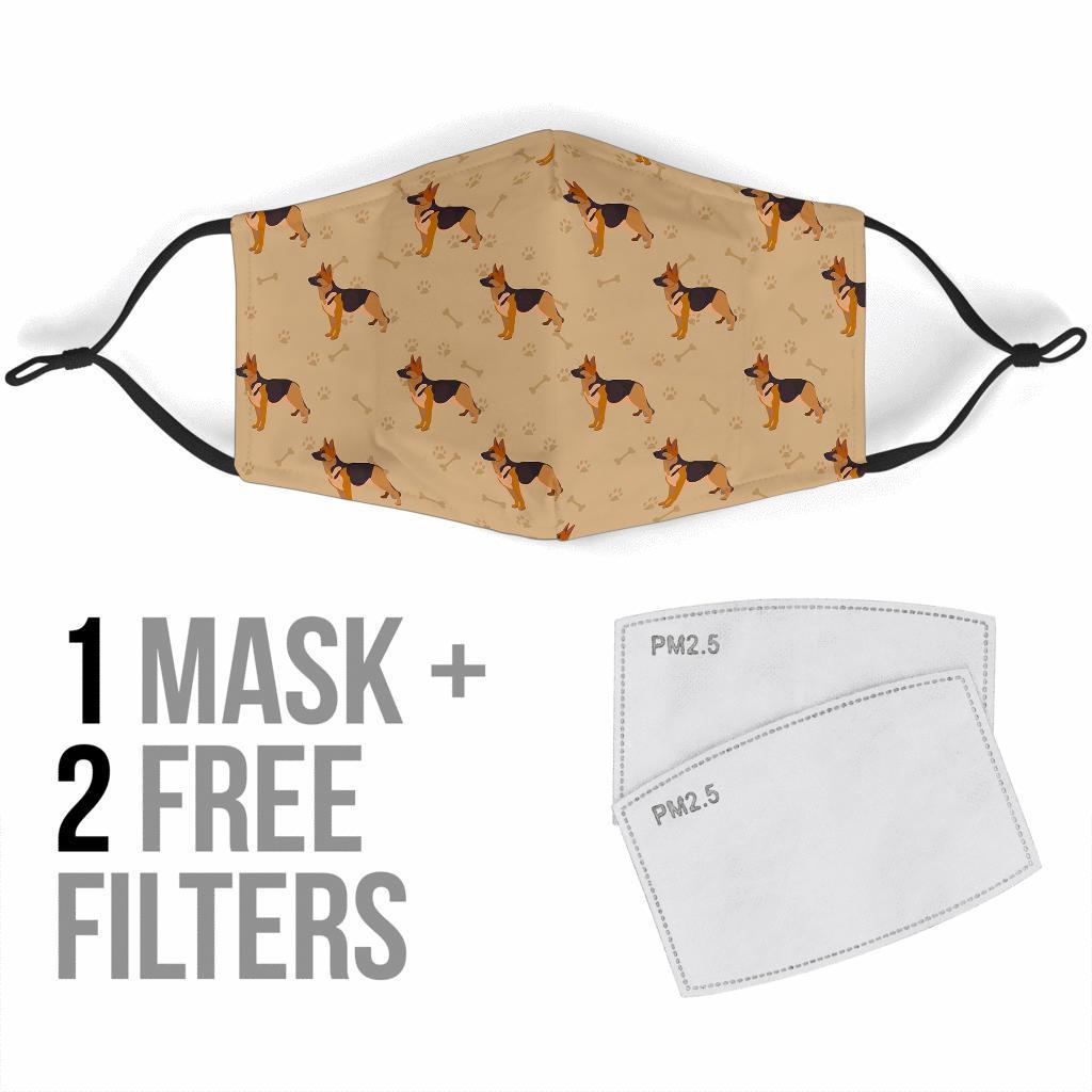 Paw German Shepherd Pattern Print Face Mask-grizzshop