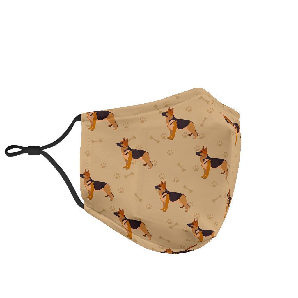 Paw German Shepherd Pattern Print Face Mask-grizzshop