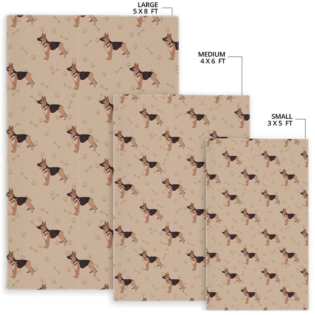 Paw German Shepherd Pattern Print Floor Mat-grizzshop