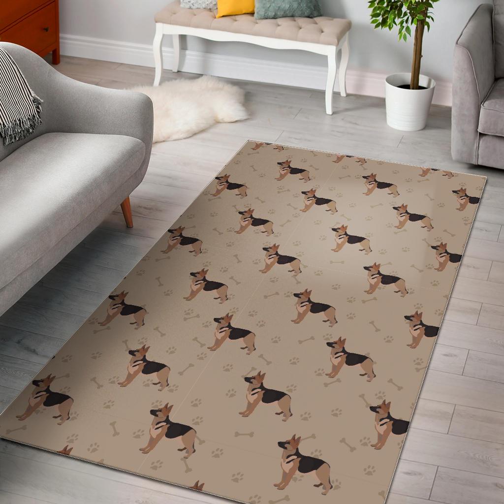 Paw German Shepherd Pattern Print Floor Mat-grizzshop