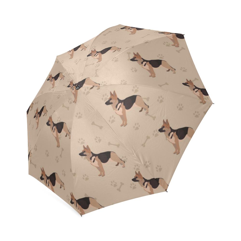 Paw German Shepherd Pattern Print Foldable Umbrella-grizzshop