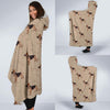 Paw German Shepherd Pattern Print Hooded Blanket-grizzshop