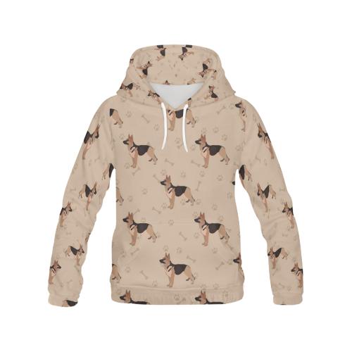 Paw German Shepherd Pattern Print Men Pullover Hoodie-grizzshop