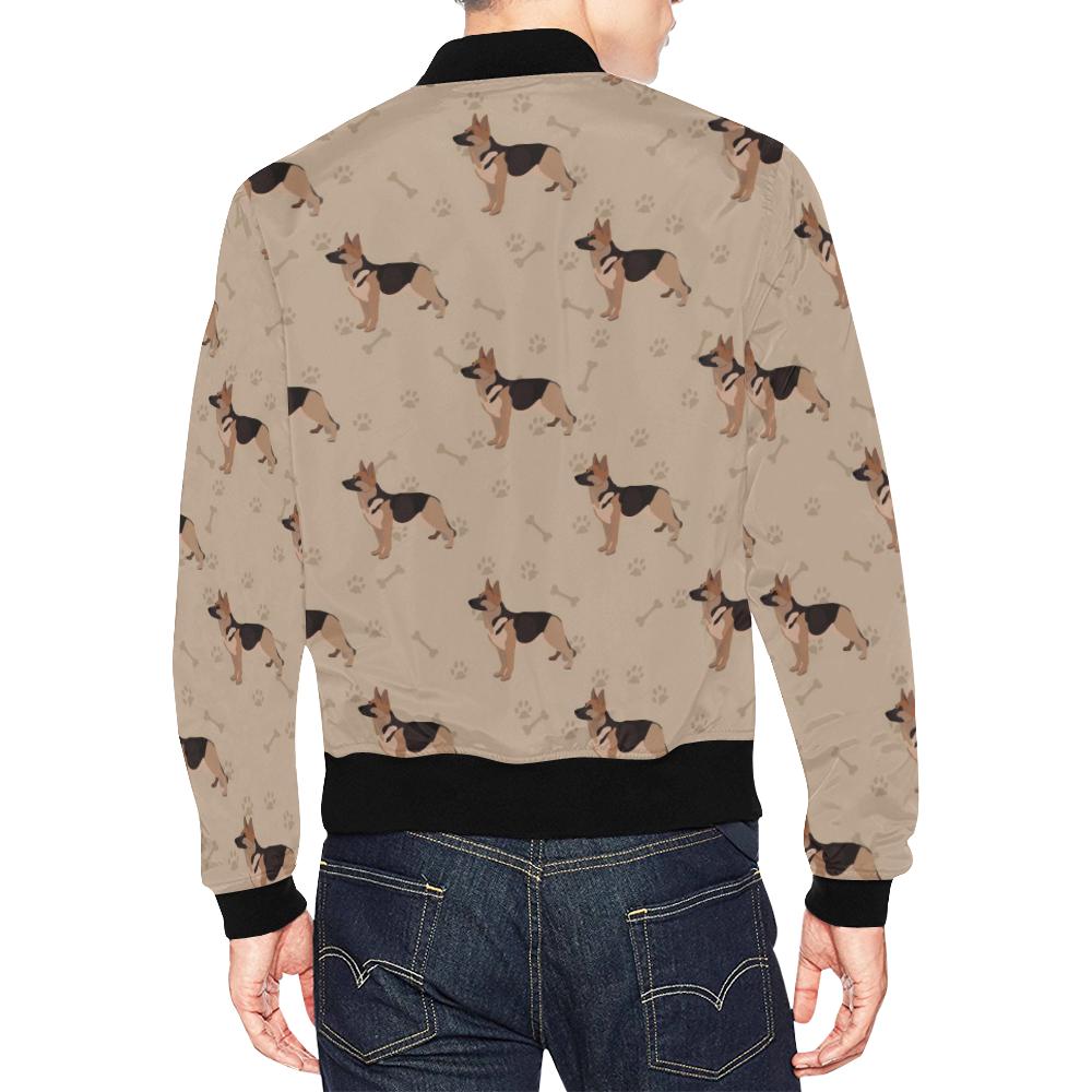 Paw German Shepherd Pattern Print Men's Bomber Jacket-grizzshop