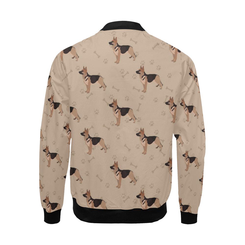 Paw German Shepherd Pattern Print Men's Bomber Jacket-grizzshop