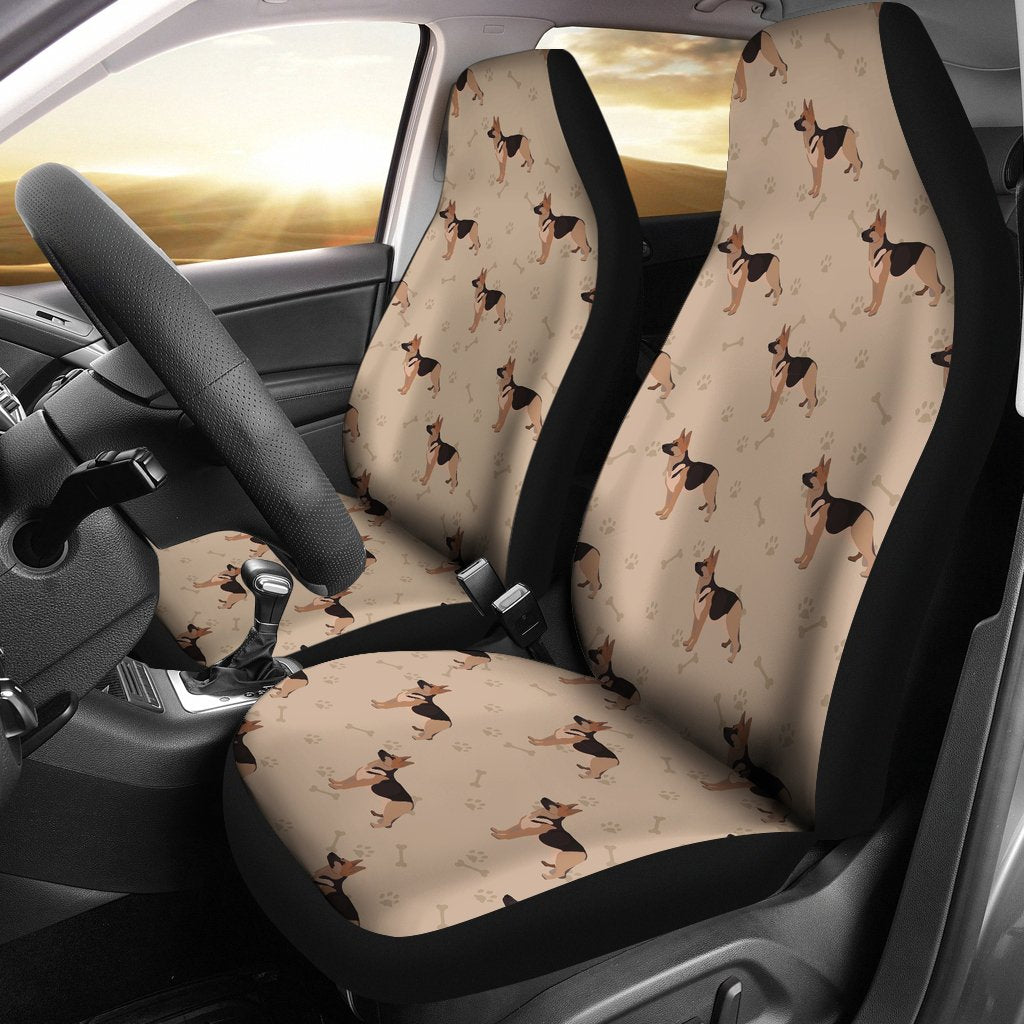Paw German Shepherd Pattern Print Universal Fit Car Seat Cover-grizzshop
