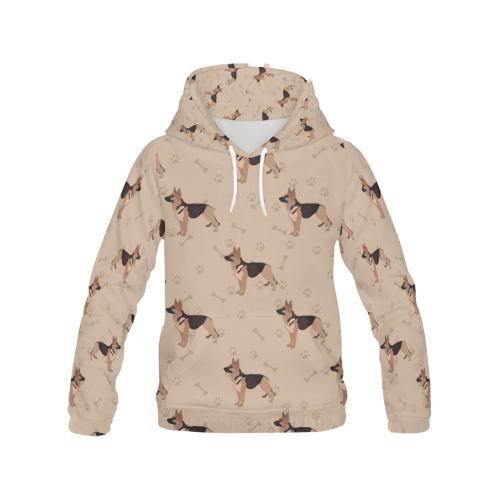 Paw German Shepherd Pattern Print Women Pullover Hoodie-grizzshop