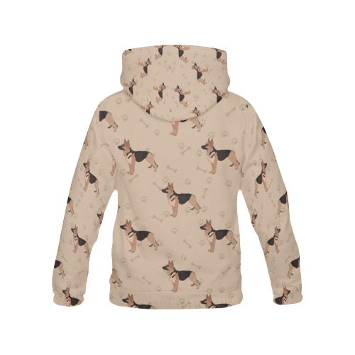 Paw German Shepherd Pattern Print Women Pullover Hoodie-grizzshop