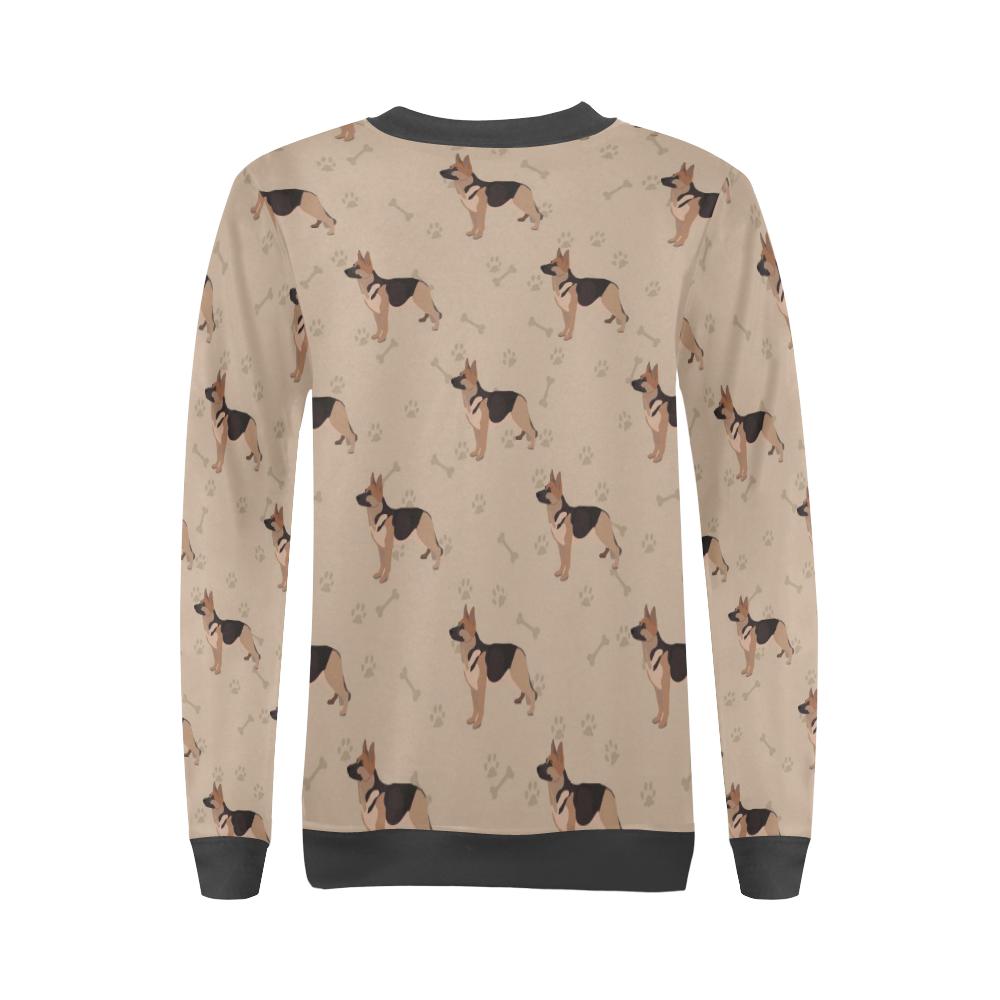 Paw German Shepherd Pattern Print Women's Sweatshirt-grizzshop