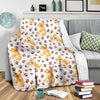 Paw Golden Retriever Pattern Print Blanket-grizzshop