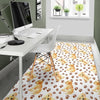 Paw Golden Retriever Pattern Print Floor Mat-grizzshop